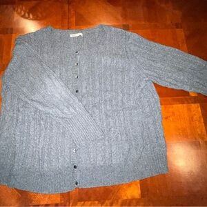 Gray Cable Knit Cardigan